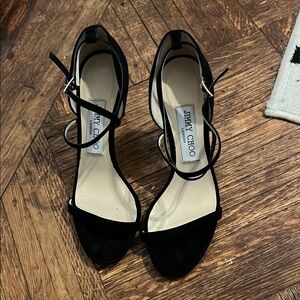 Jimmy Choo Black Heels with Ankle Strap